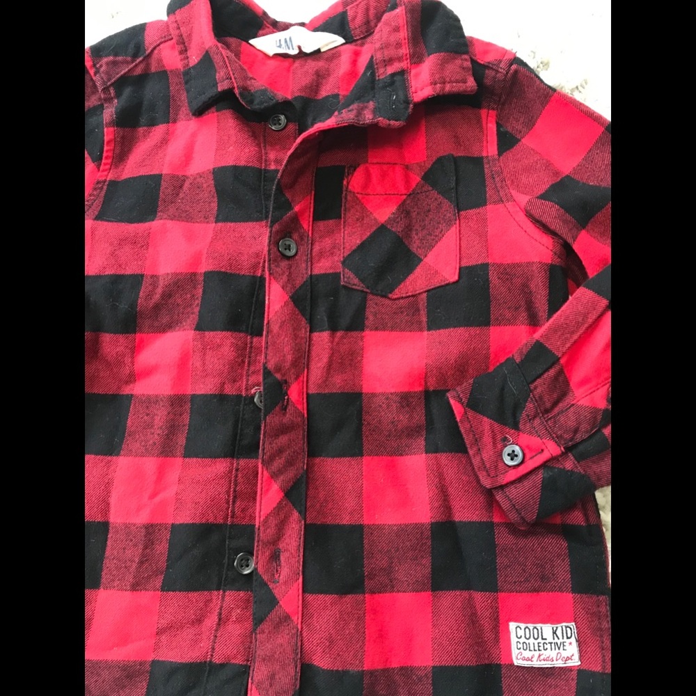 Boys buffalo plaid flannel H&M